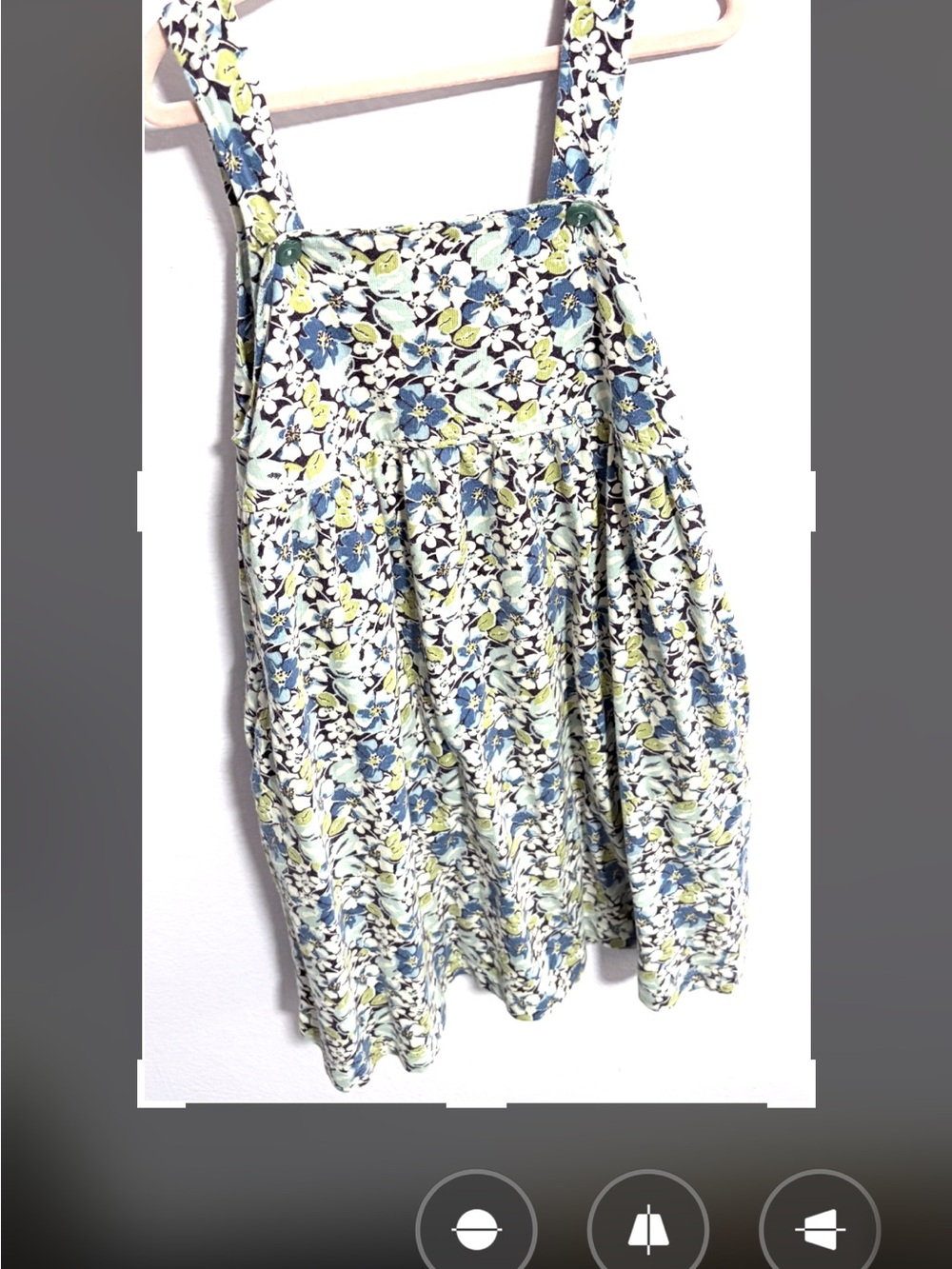 Land’s End Girls Size 8 Floral Blue & Green Printed dress